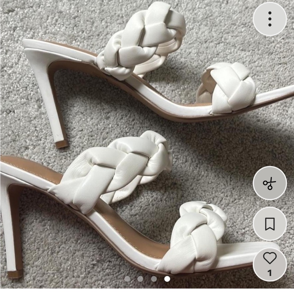 Express White Braided Strap High Heel Sandals
